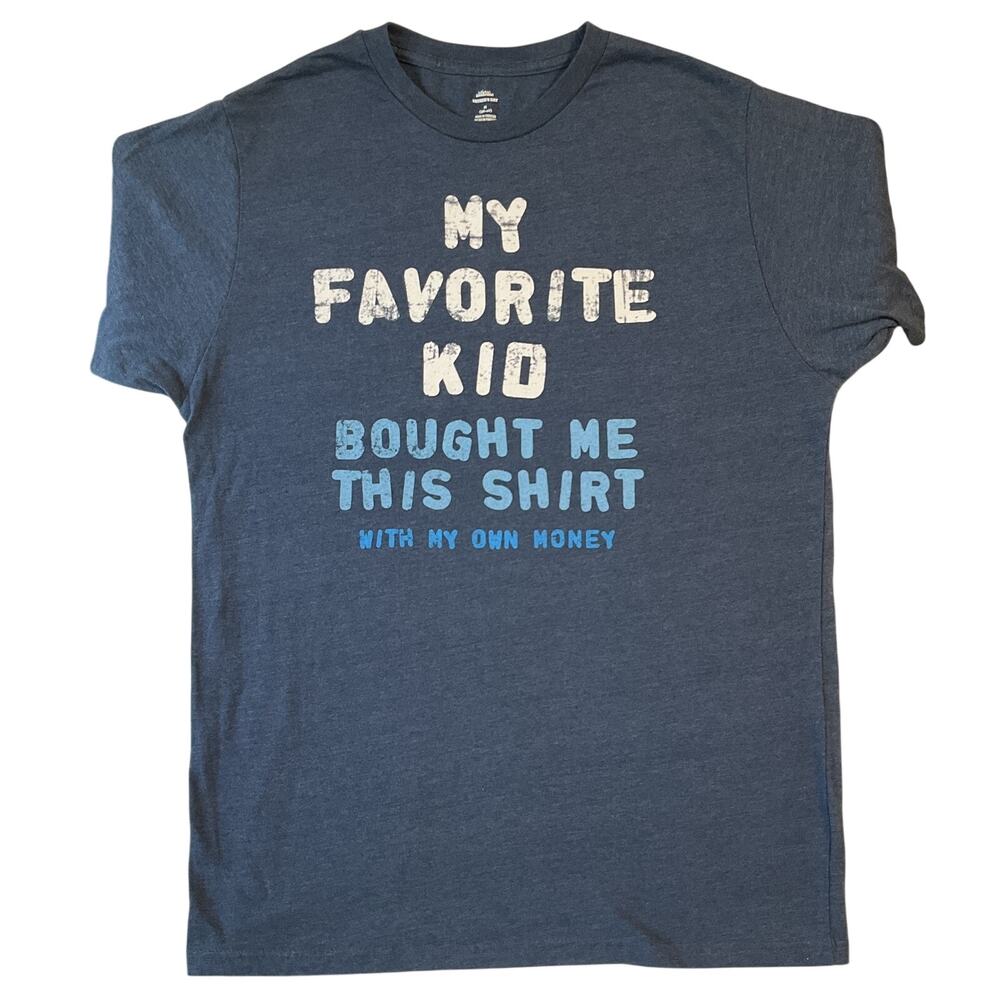 Celebrate! Men Shirt M Blue Favorite Kid Graphic Tee Short Sleeve Father’s Day